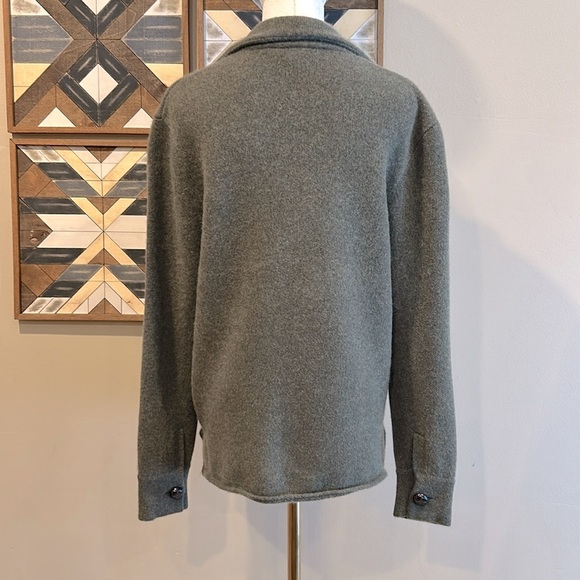 NakedCashmere Women’s Cashmere Cardigan Sweater Shacket Olive Green Heather XS - Picture 4 of 14